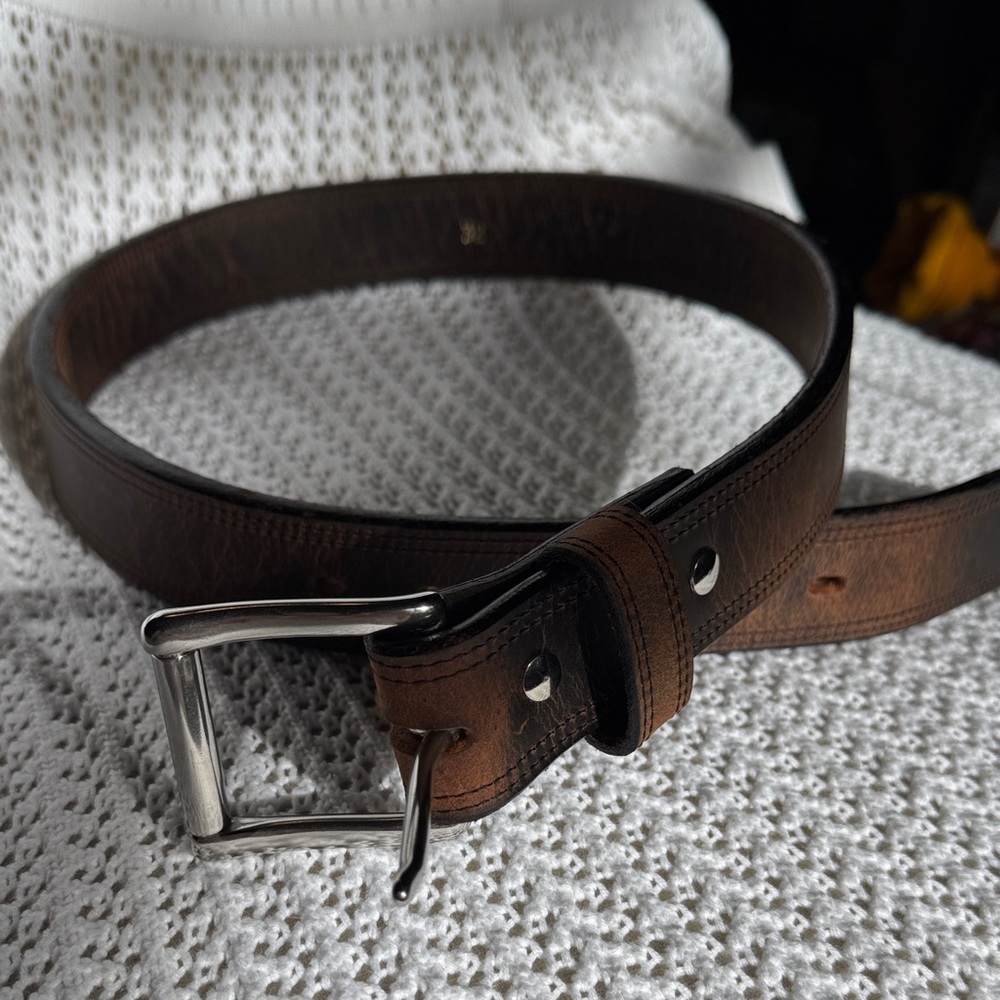 Thick Brown Leather Belt 🍂